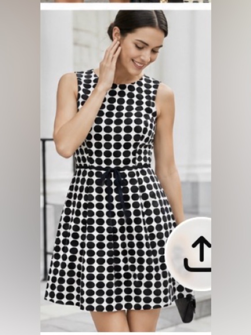 Taylor Black White Polka Dot Sleeveless Fit & Flare Dress Size 2